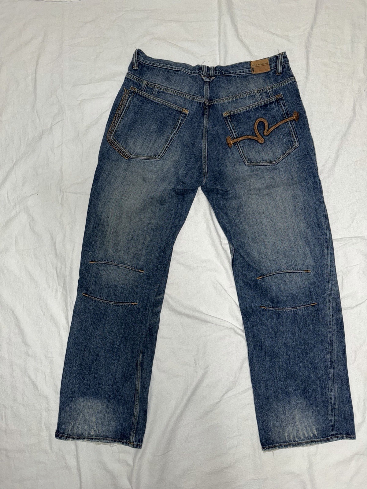 Rocawear Men’s Jeans 40×34 Blue Denim Baggy Loose Fit Y2K Hip Hop Streetwear