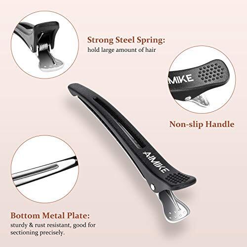 6 Pack 4.3 Inch Long Professional Hair Clips Non-Slip Hair Styling Clips