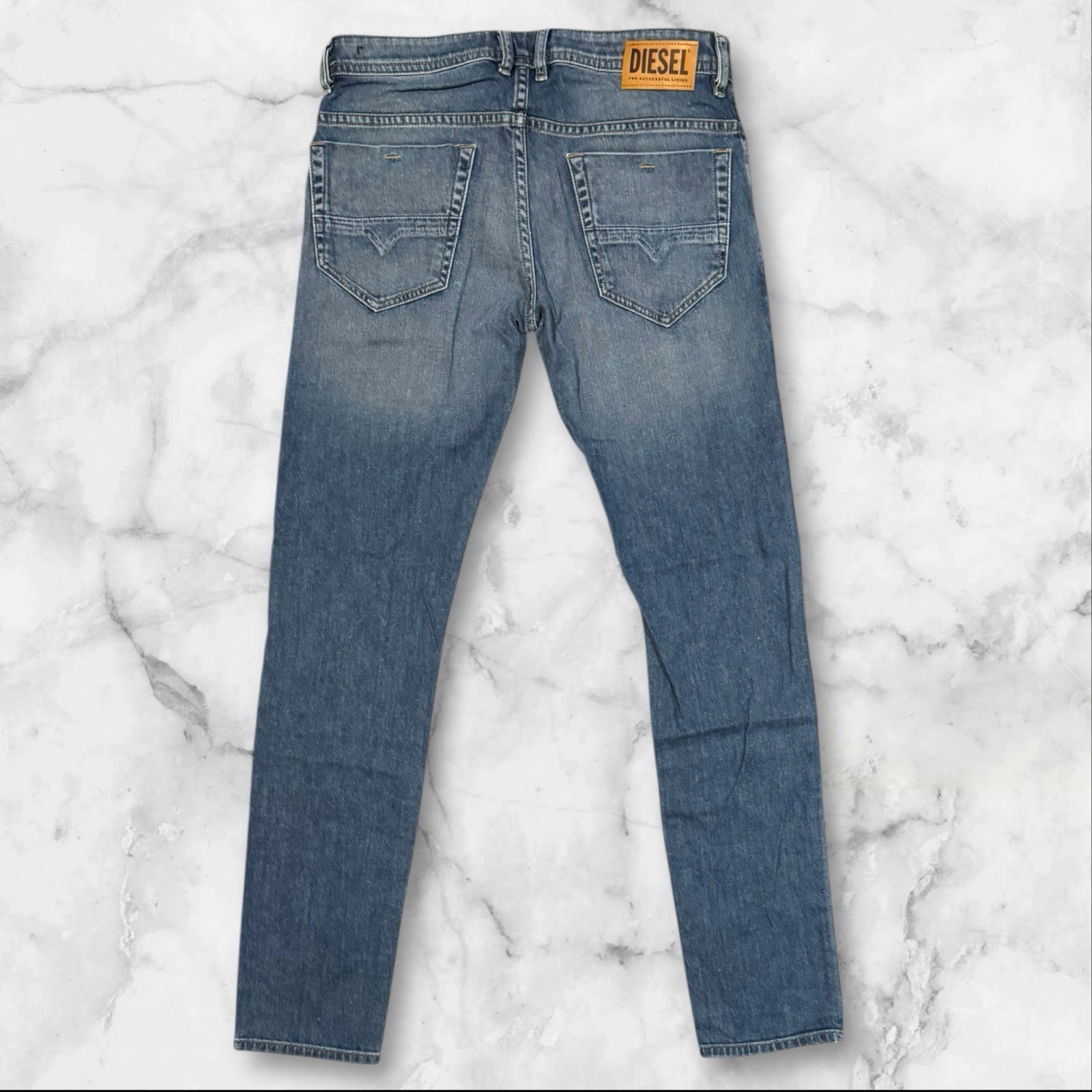Mens Denim Blue Diesel Industry Thommer Slim Fit Jeans – Size 32L (W32 L34) R228