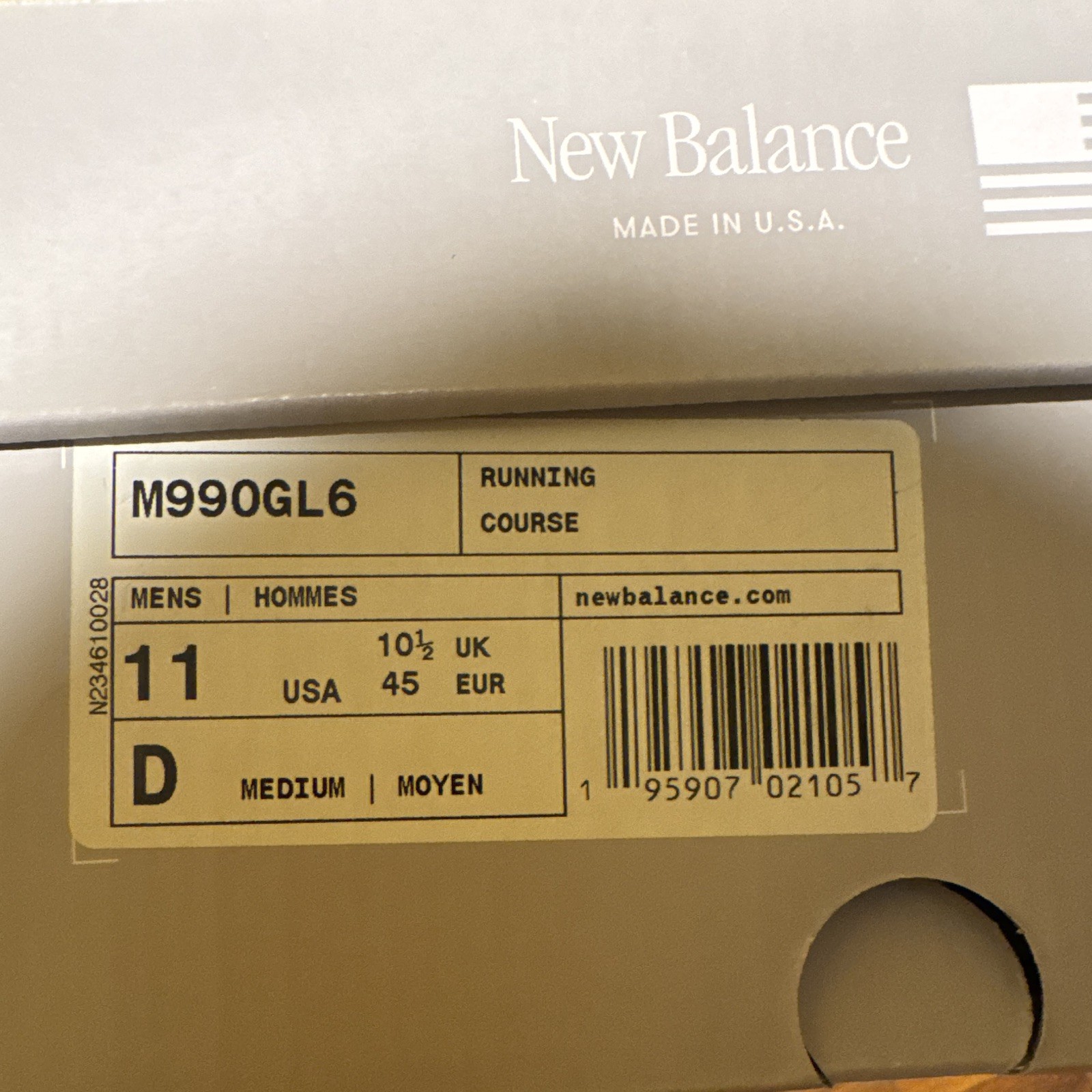 New Balance 990v6 Made in USA M990GL6 Castlerock Gray Suede Mesh Low Top
