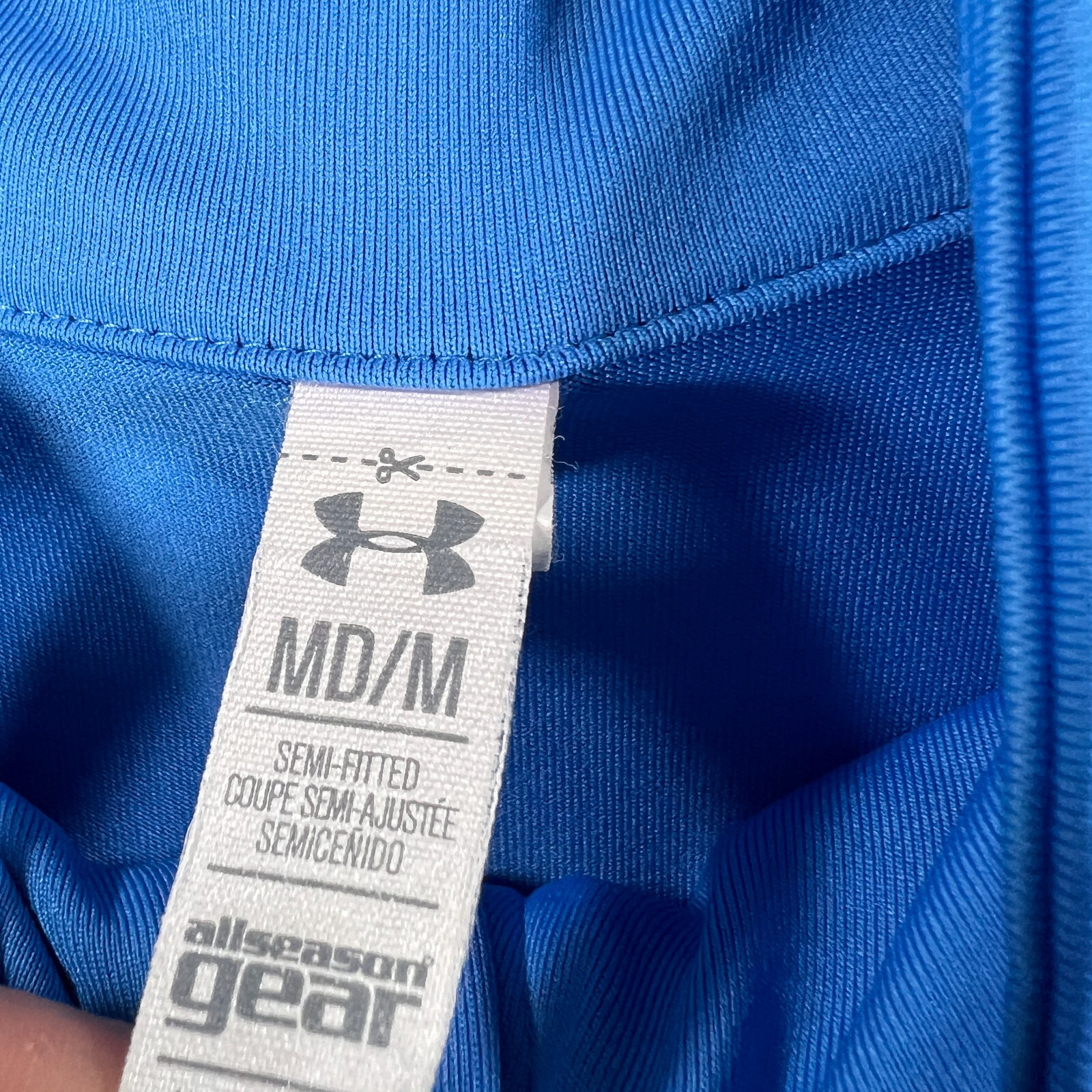Under Armour Shirt Womens Medium Blue Long Sleeve Full Zip Mock Neck All Seasons