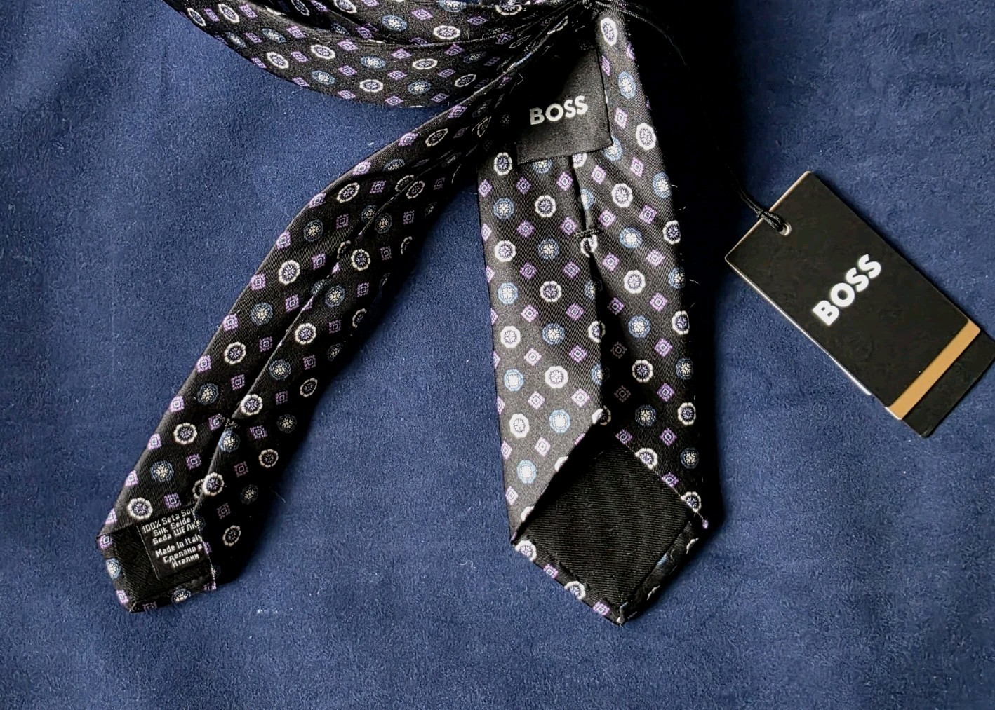 HUGO BOSS BLACK LABEL SILK SLIM TIE MADE IN ITALY BLACK #50521990-NWT