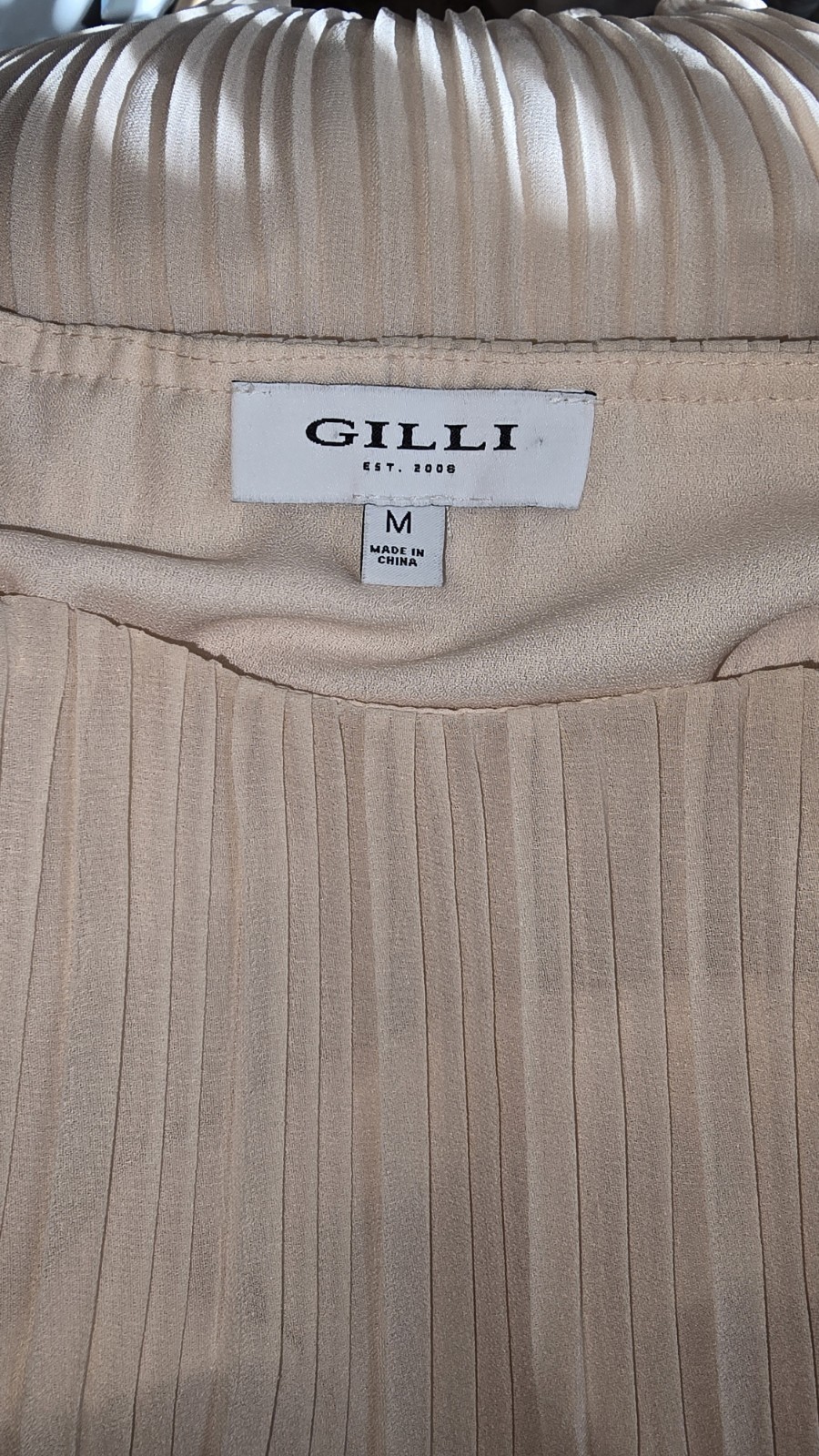 Gilli Pleated Ruffle Shaker Style 50’s Ivory Midi Dress Size M