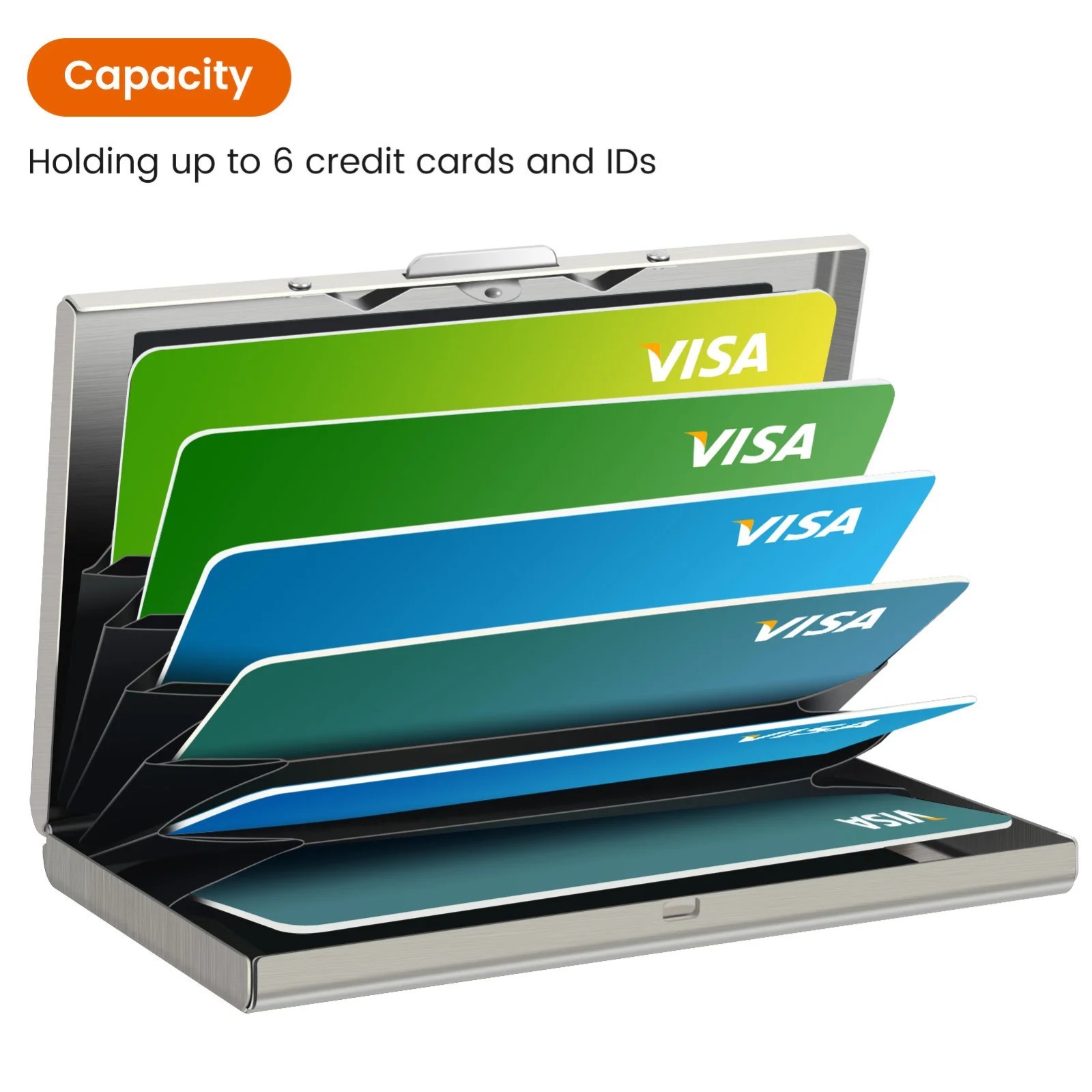Credit Card ID Holder Slim Money Travel Wallet Men Stainless Steel RFID Blocking