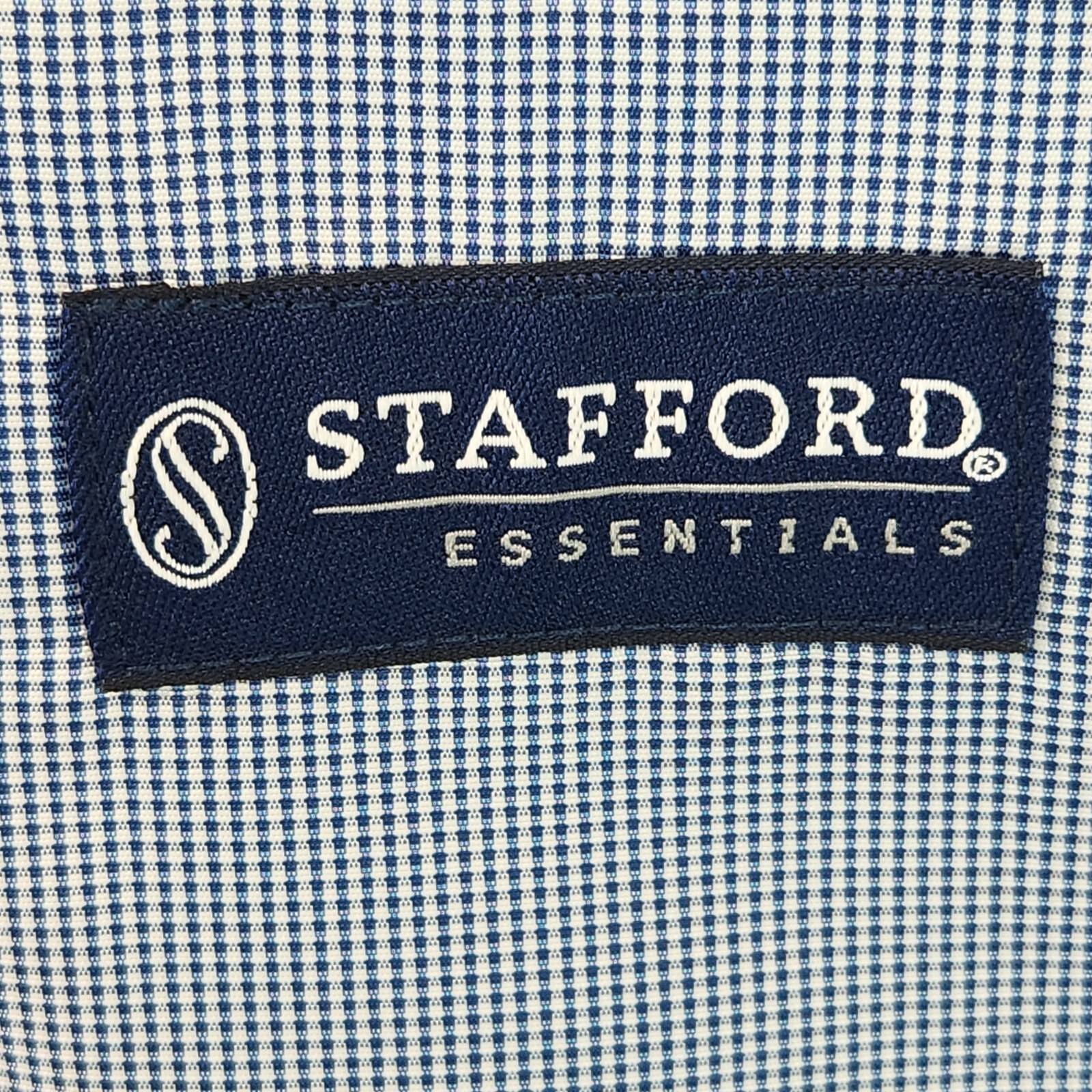 Stafford Mens Two Button Classic Fit Blazer Jacket Blue Cotton Birdseye Size 46R