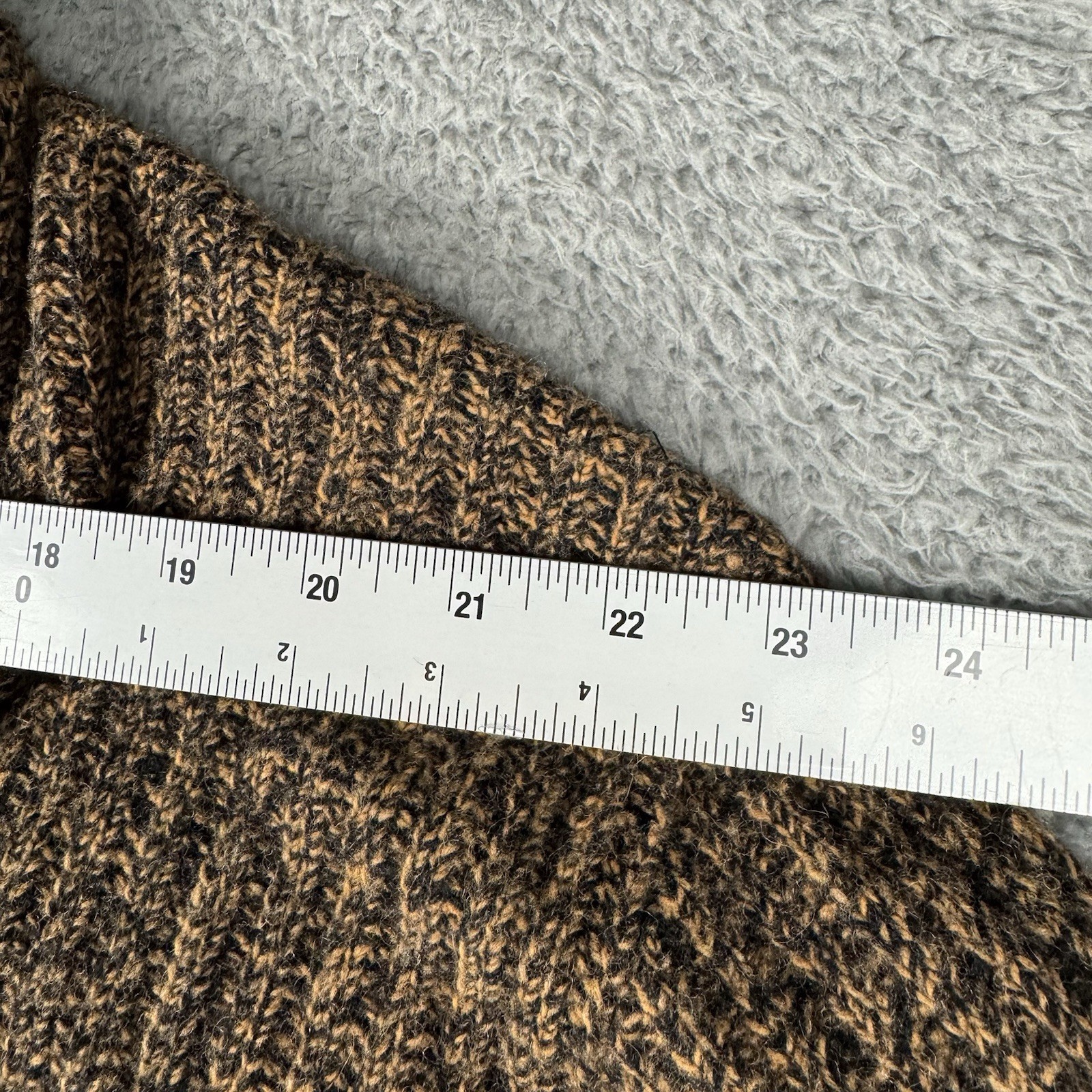 Vintage Womens Barclay Lambs Wool Sweater Black Orange Tan Knit Size Large 14-16
