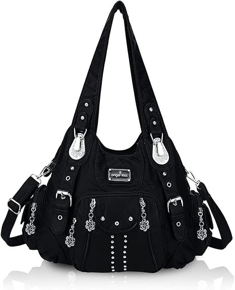 Angel Kiss Purses for Women Soft PU Leather Large Hobo Bags for Women Shoulder B