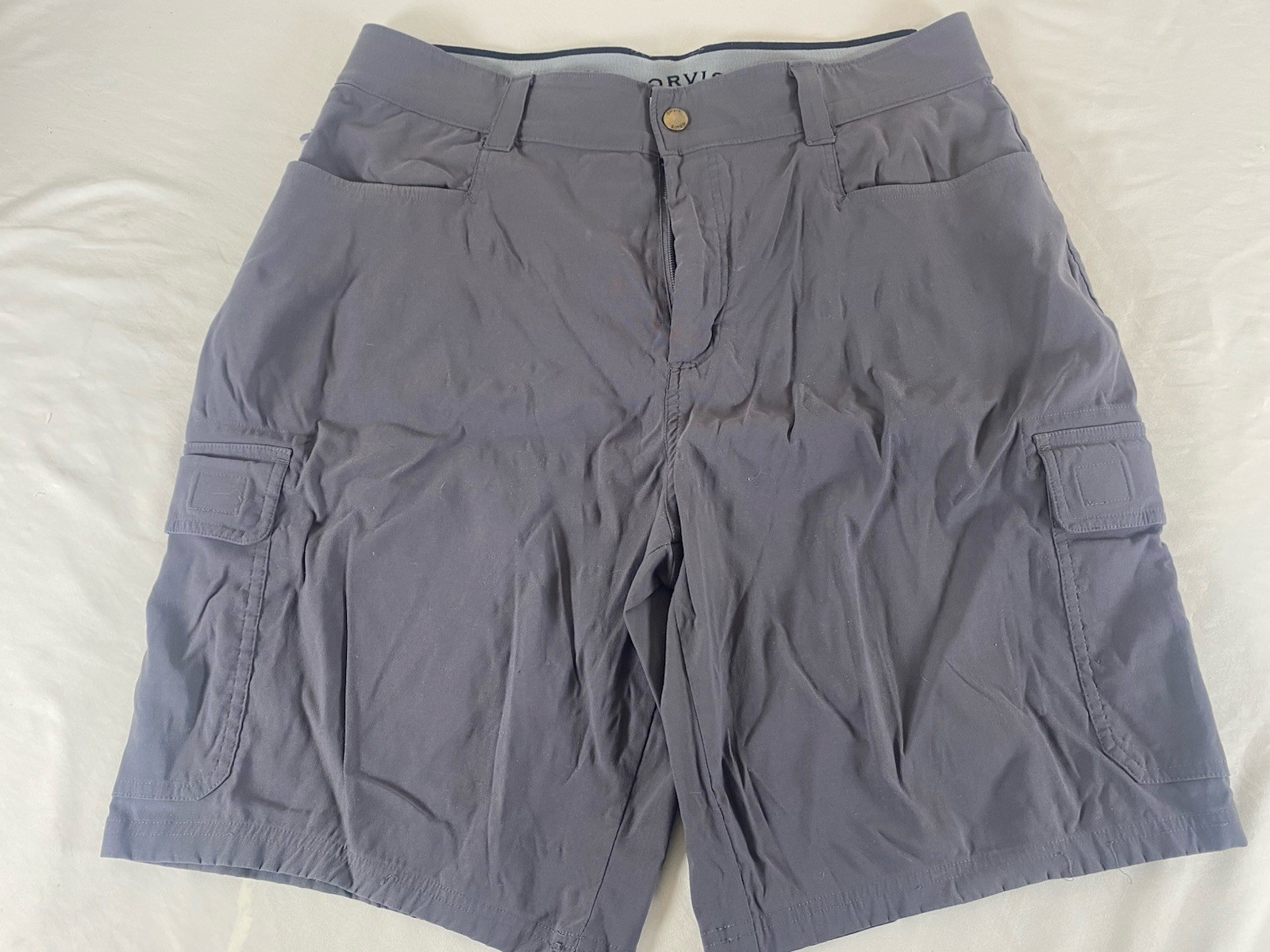Orvis Nylon Cargo Shorts Mens Size 36 Golf Hiking Walking Stretch Gray EUC