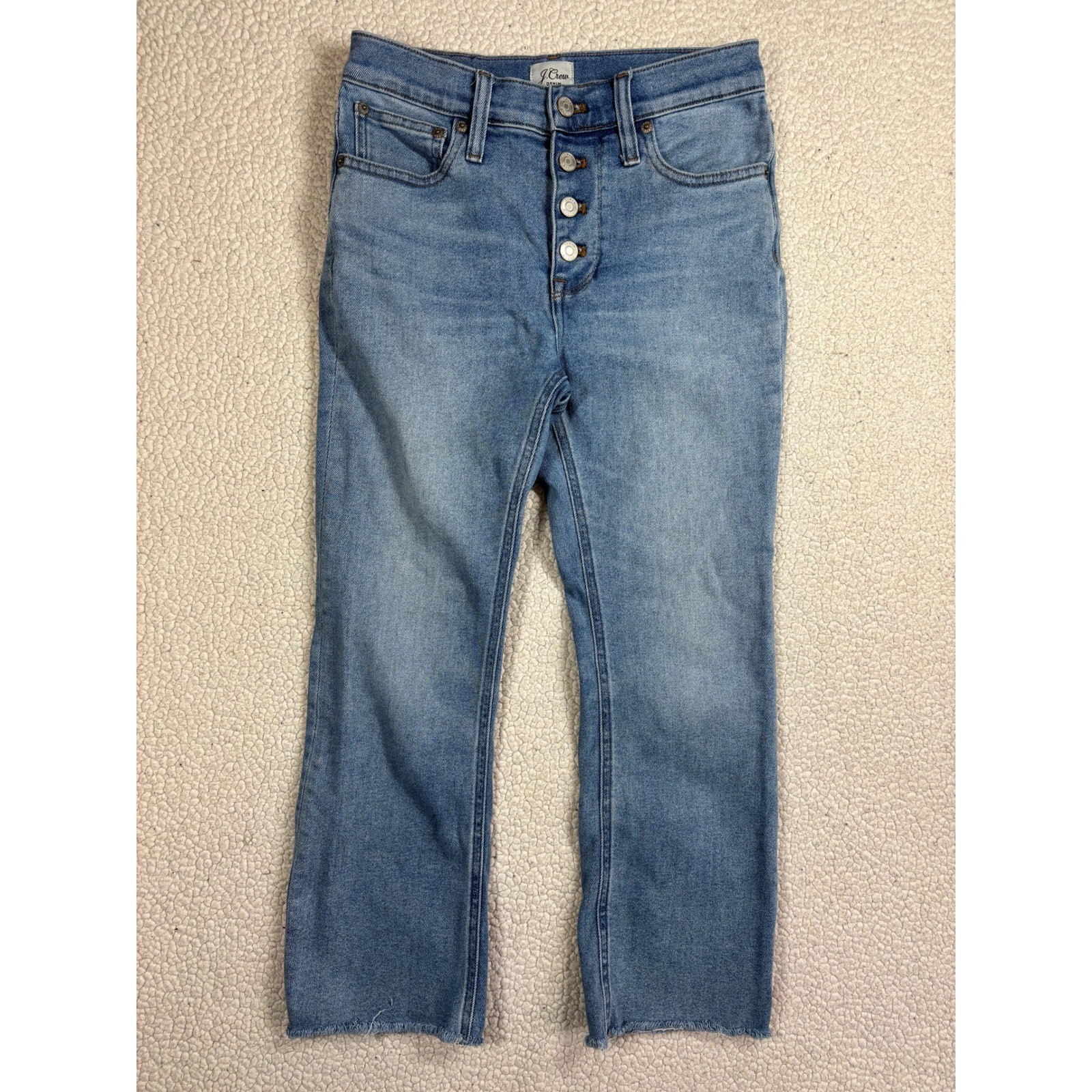 J Crew Denim 10″ Billie Demi Boot Crop Women’s Size 25p Button Fly Stretch Jeans