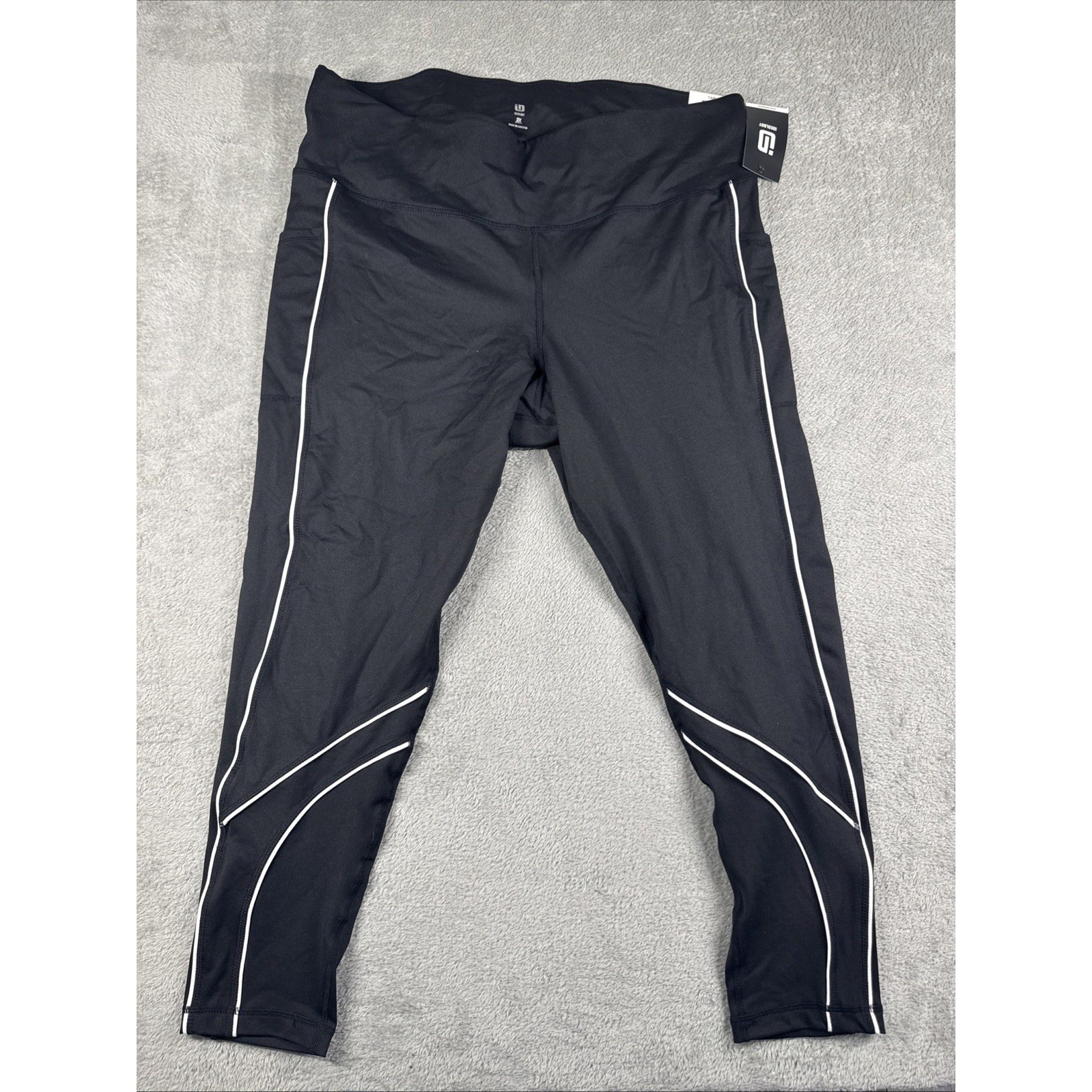 IDEOLOGY Black And White Leggings High Rise Size 2X Length Compression New