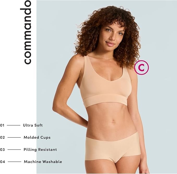 NWT $68 Tag Commando US Size XS Women’s Beige Butter Comfy Bralette BRA227