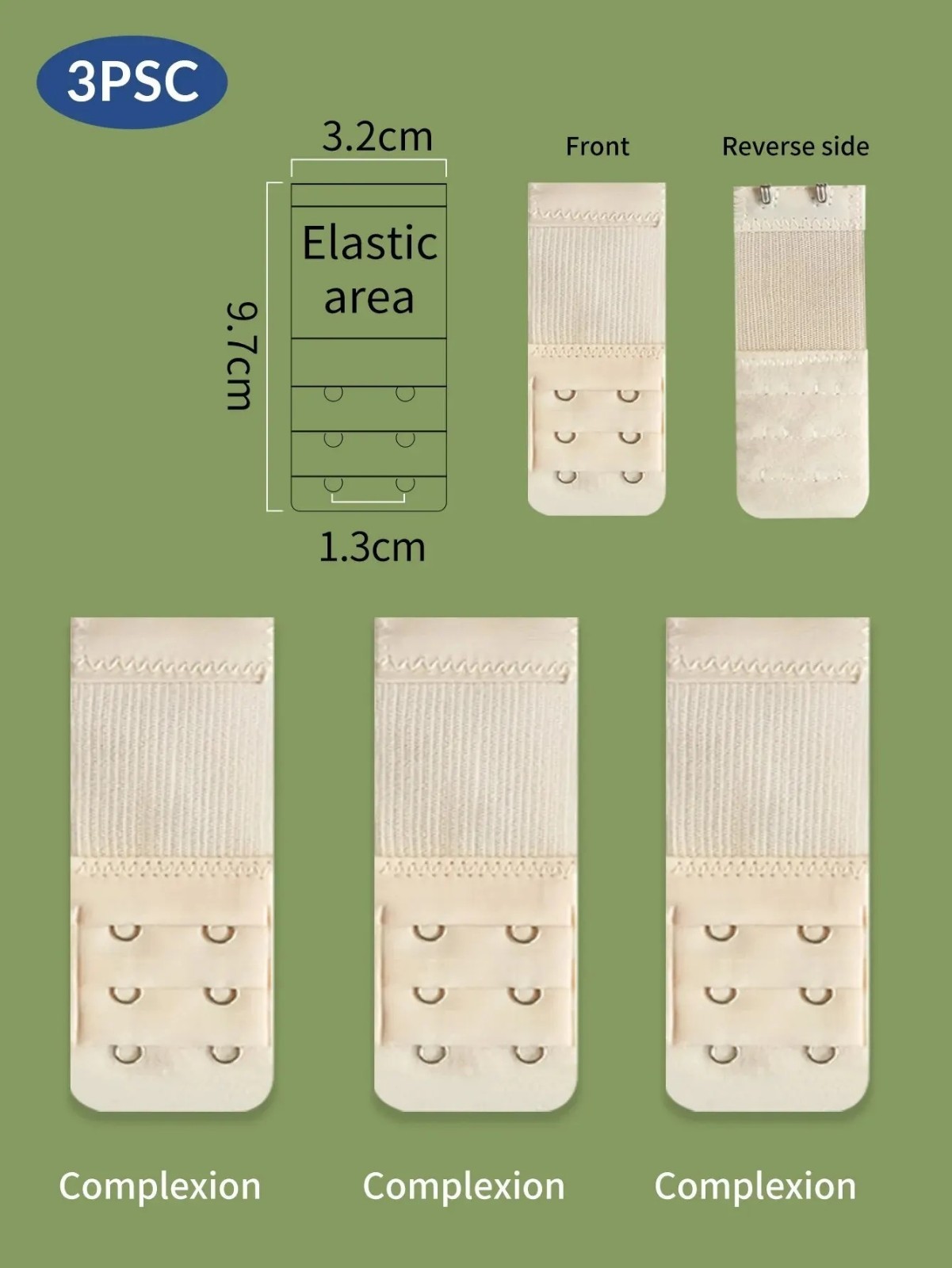 Women’s Bra Extender 3 Hook / 2 Hook Bra Extension Strap Soft & Comfortable 3pcs