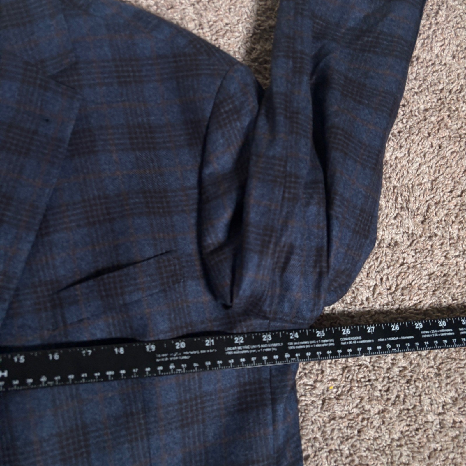 Joseph Abboud Heritage Blue Glen Plaid Reda Wool Blazer Sport Coat 50 Regular
