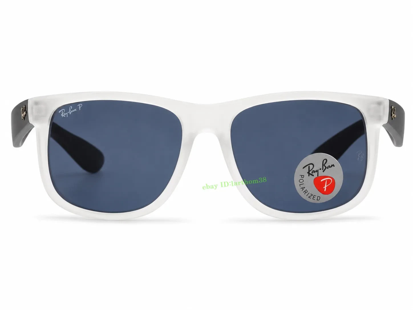Ray-Ban RB4165 Justin Polarized Square Sunglasses Grey Matte Transparent 54mm 3P