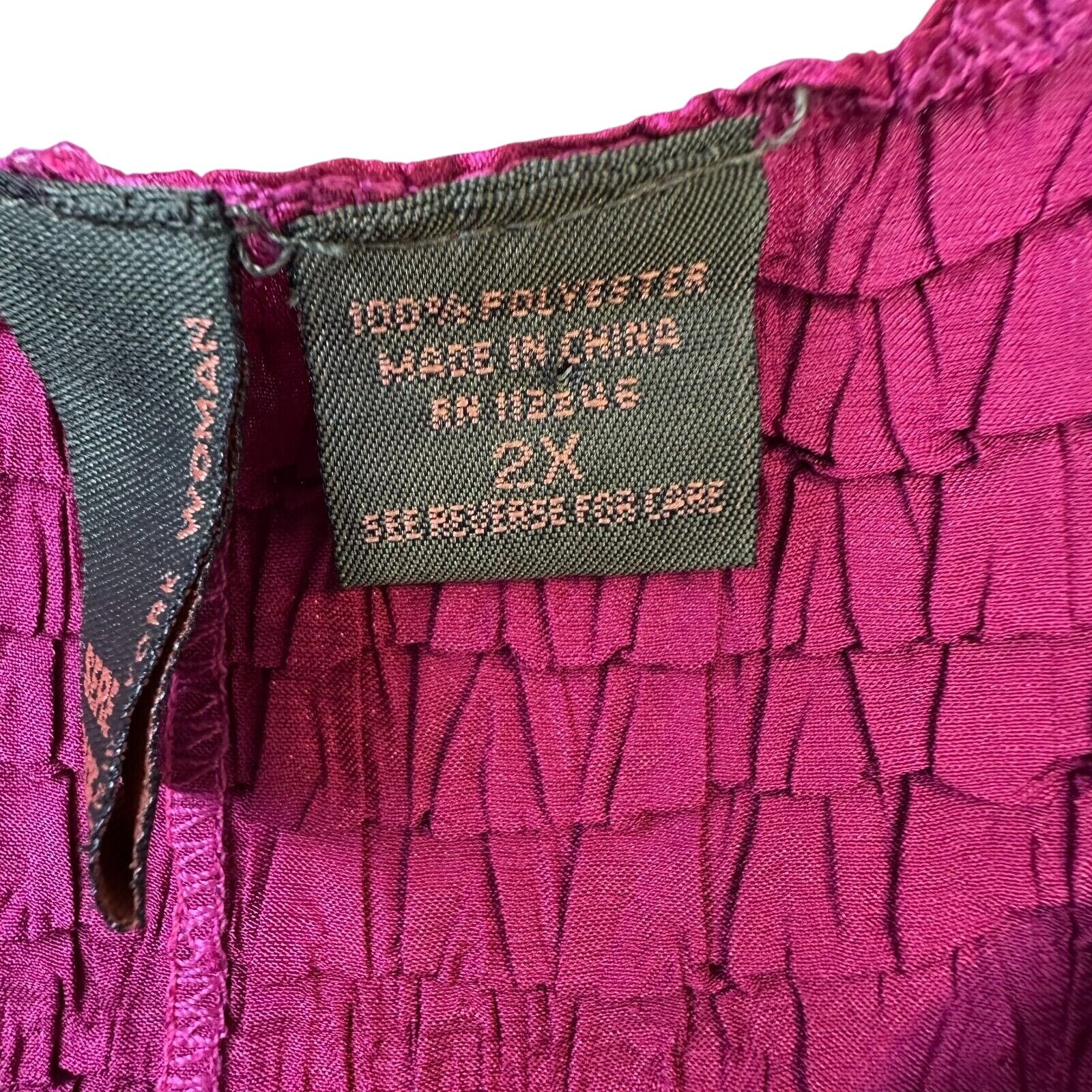 Raspberry lightweight stretchy crinkle tank top shirt by Sere Nade sz 2X