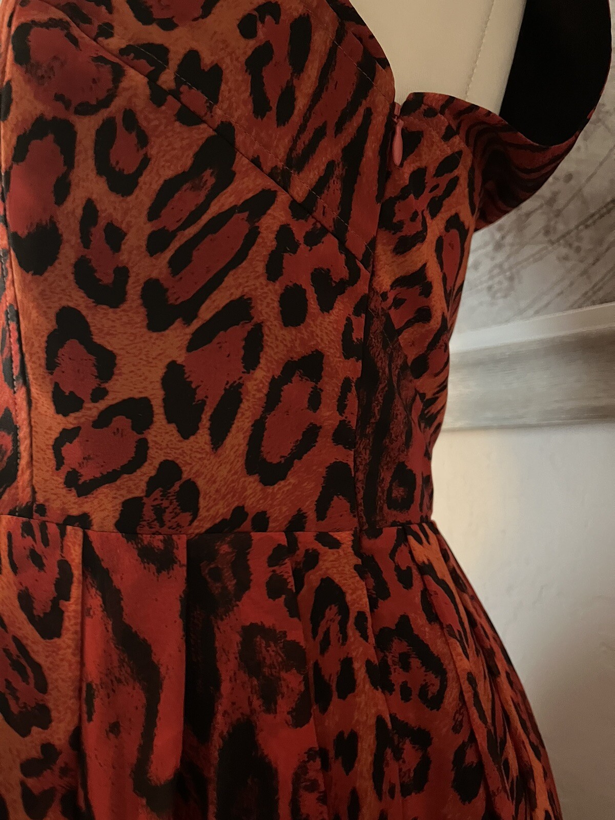 Ted Baker Tyran Red leopard print party dress size 3 12 rrp £159