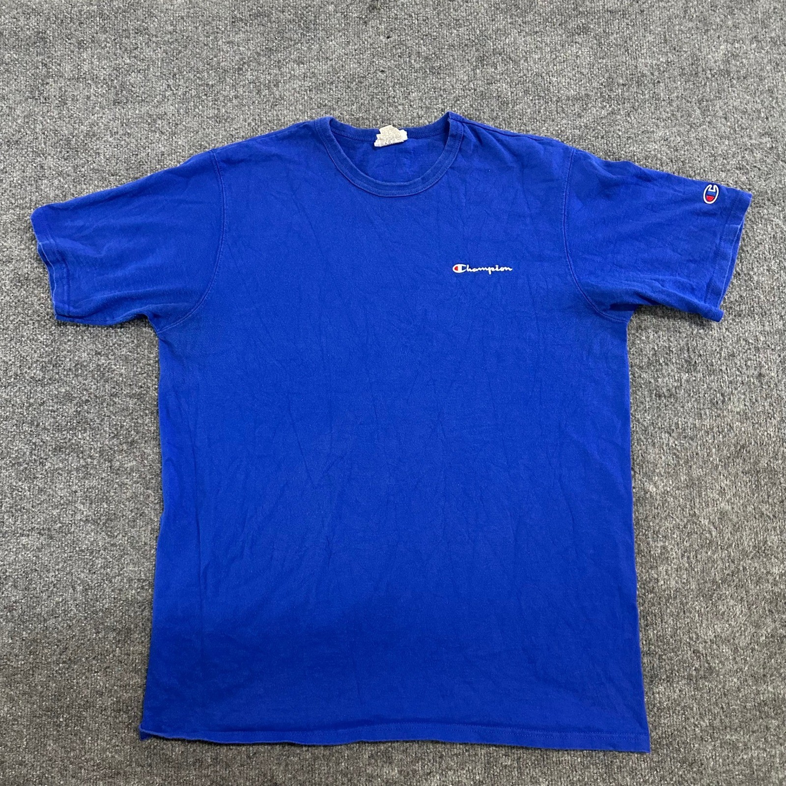 Champion T-Shirt Mens Size XL Blue Short Sleeve Classic Logo Crew Neck GT19