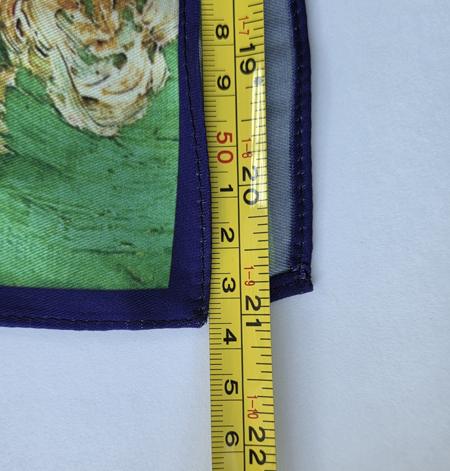 NEW Van Gogh Postman Art SCARF Faux Silk Green Impressionism Man Beard 21″ READ