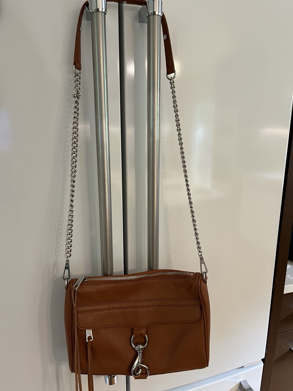 Rebecca Minkoff… Mac Brown/Cognac Crossbody Handbag… Silver Hardware… EUC