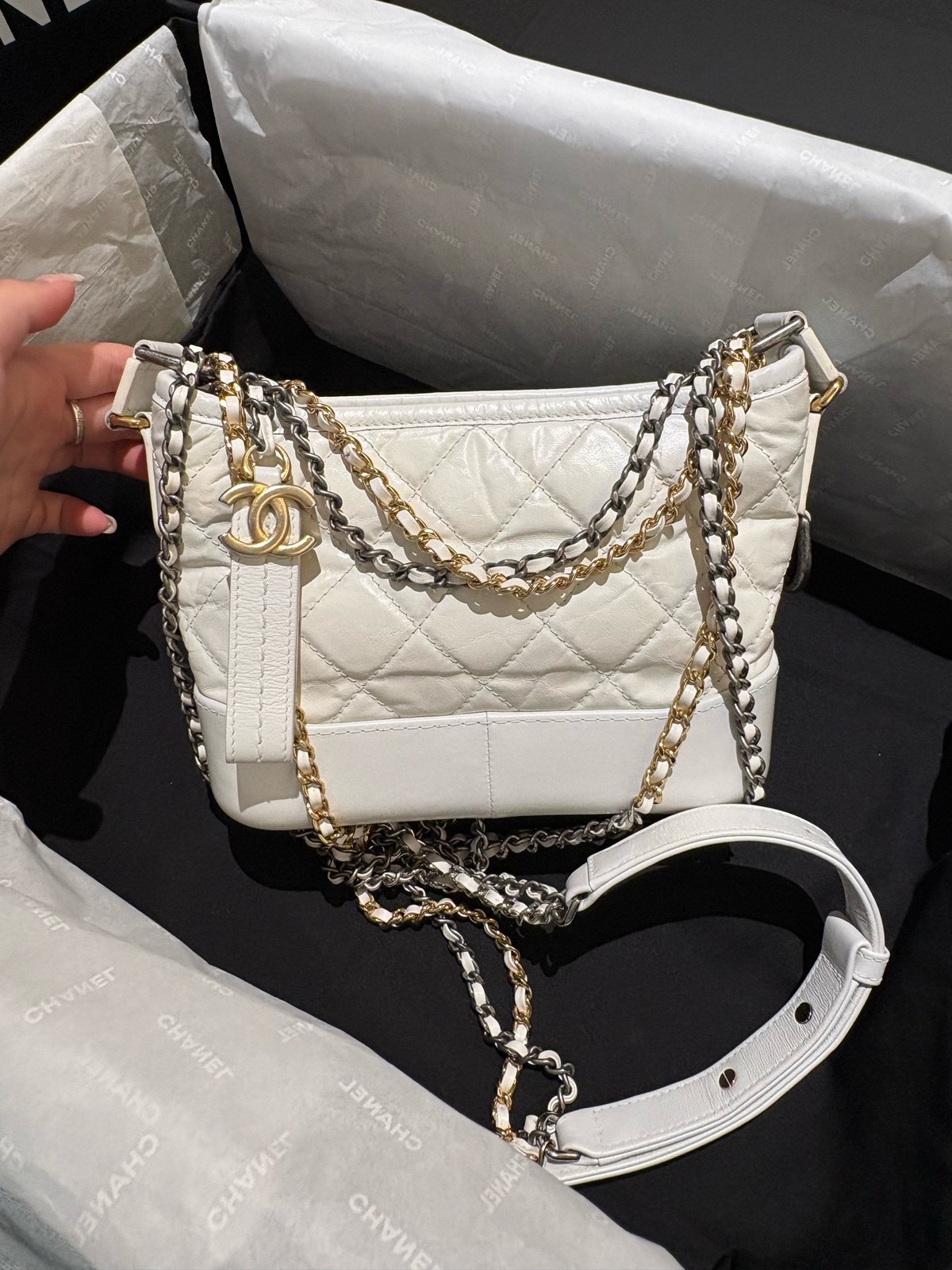 Chanel Pre-Owned Authentic Hobo Bag 20*15*8cm Free Tracked Shipping