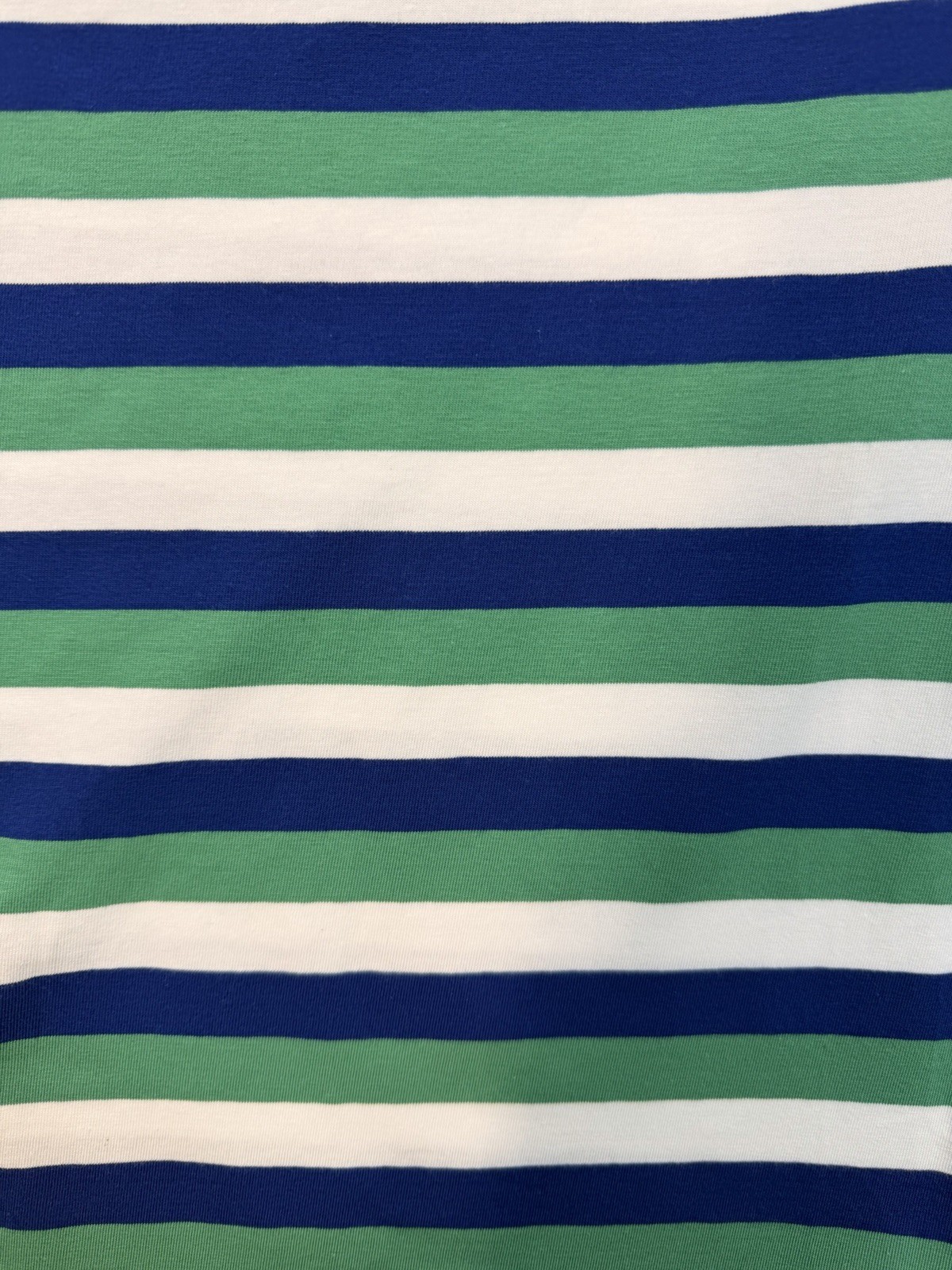 M&S Collection Striped Top UK 12 Blue Green White 3/4 Sleeve Stretch Jersey
