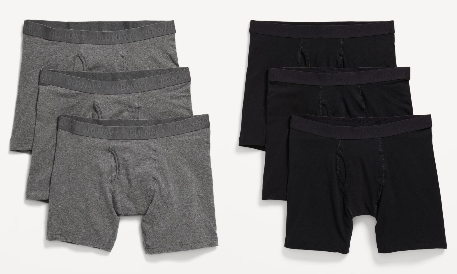 NWT Old Navy Soft-Washed Built-In Flex 3-Pack Boxer Briefs Black Gray Men SM LXL