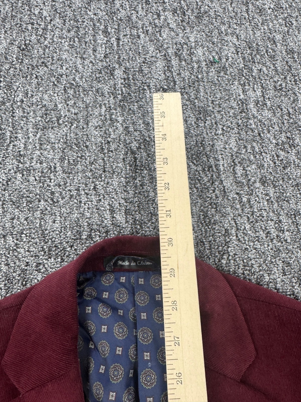Ralph Lauren Blazer Men 37R Suede Elbow Patches Wine Red Corduroy Career Jacket