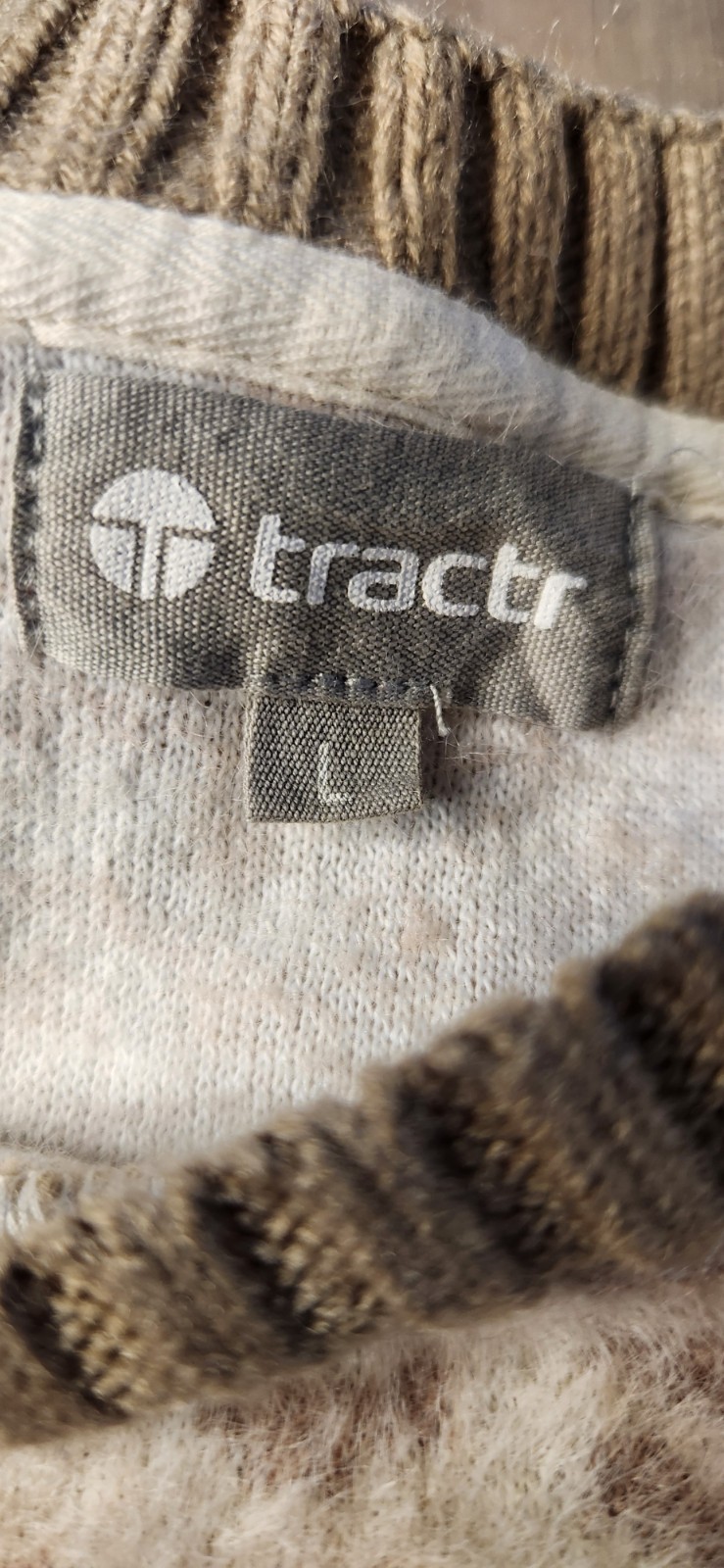 Tractr Leopard Knit Thick Warm Pullover Designer Sweater Cream White/Tan Youth L