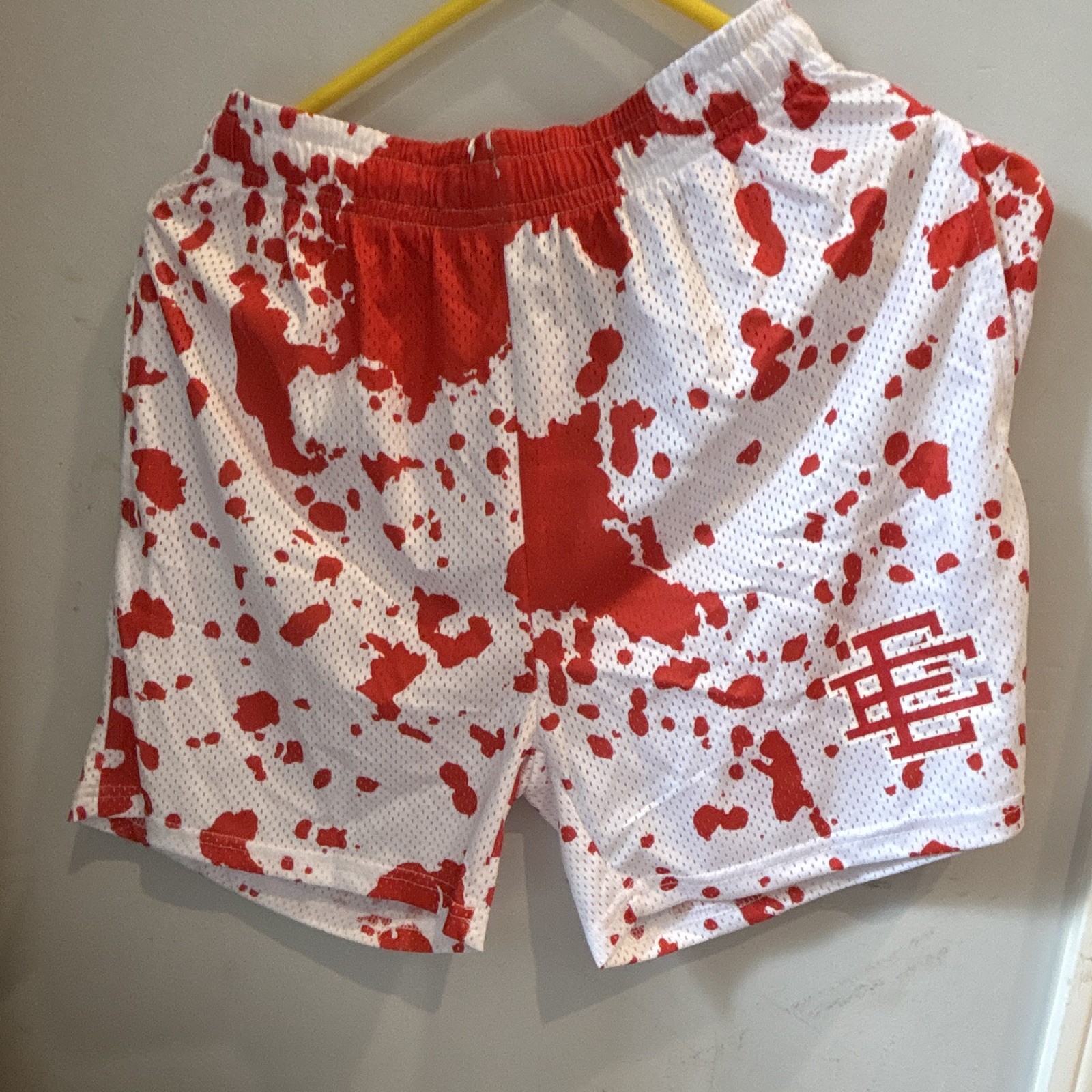 Chinatown Market Men’s L Red/White Splatter Mesh Shorts Drawstring