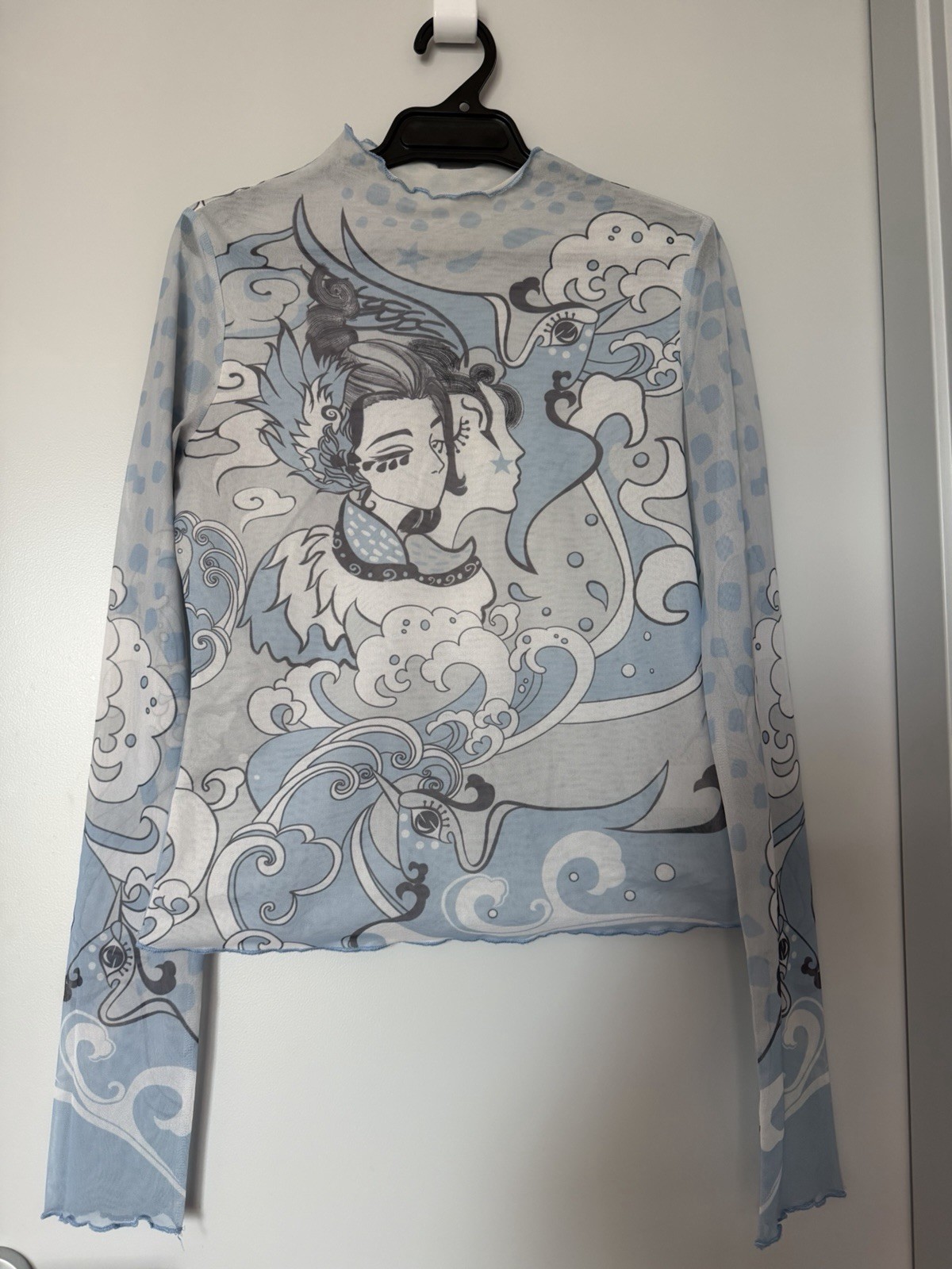 Limited Edition Of Women Art Designed Top Size M Blue Base
