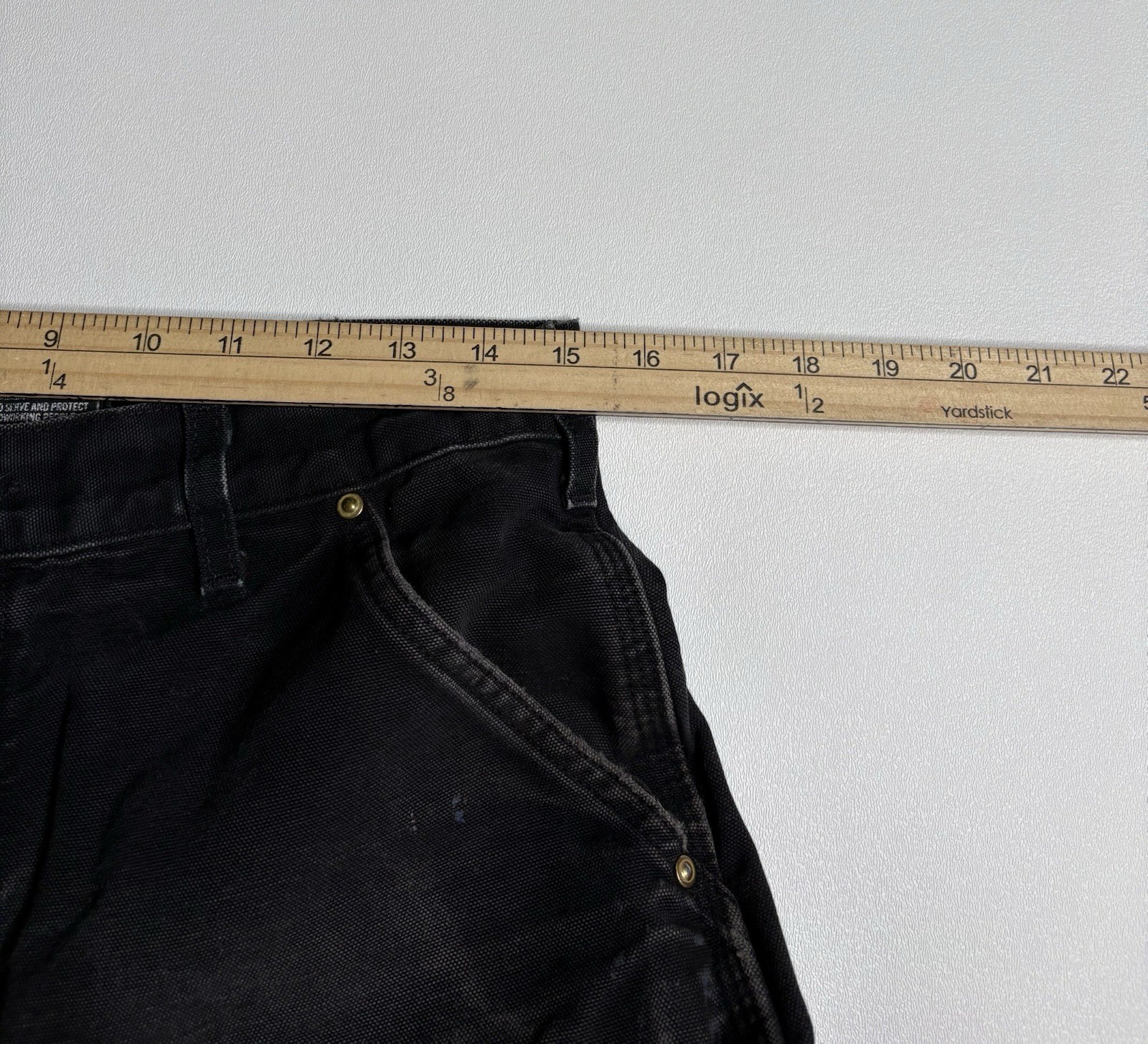 Carhartt Double Knee Duck Canvas Carpenter Pants Made In USA B01-BLK 30 x 30*