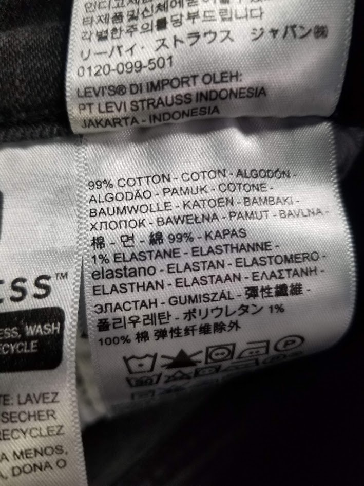 Levis 512 Jeans Men 36×29 Black Slim Tapered Fade Stretch Denim Dark Stonewash