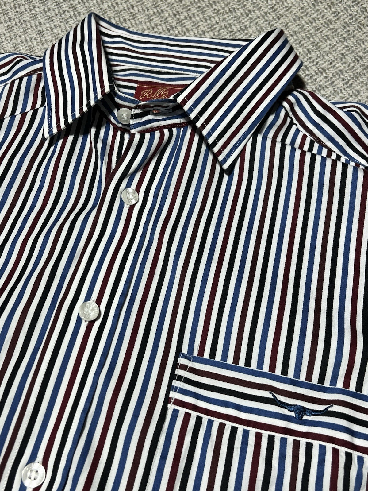 R M Williams Shirt The Bush Outfitter Men’s Large Longhorn Logo Australia