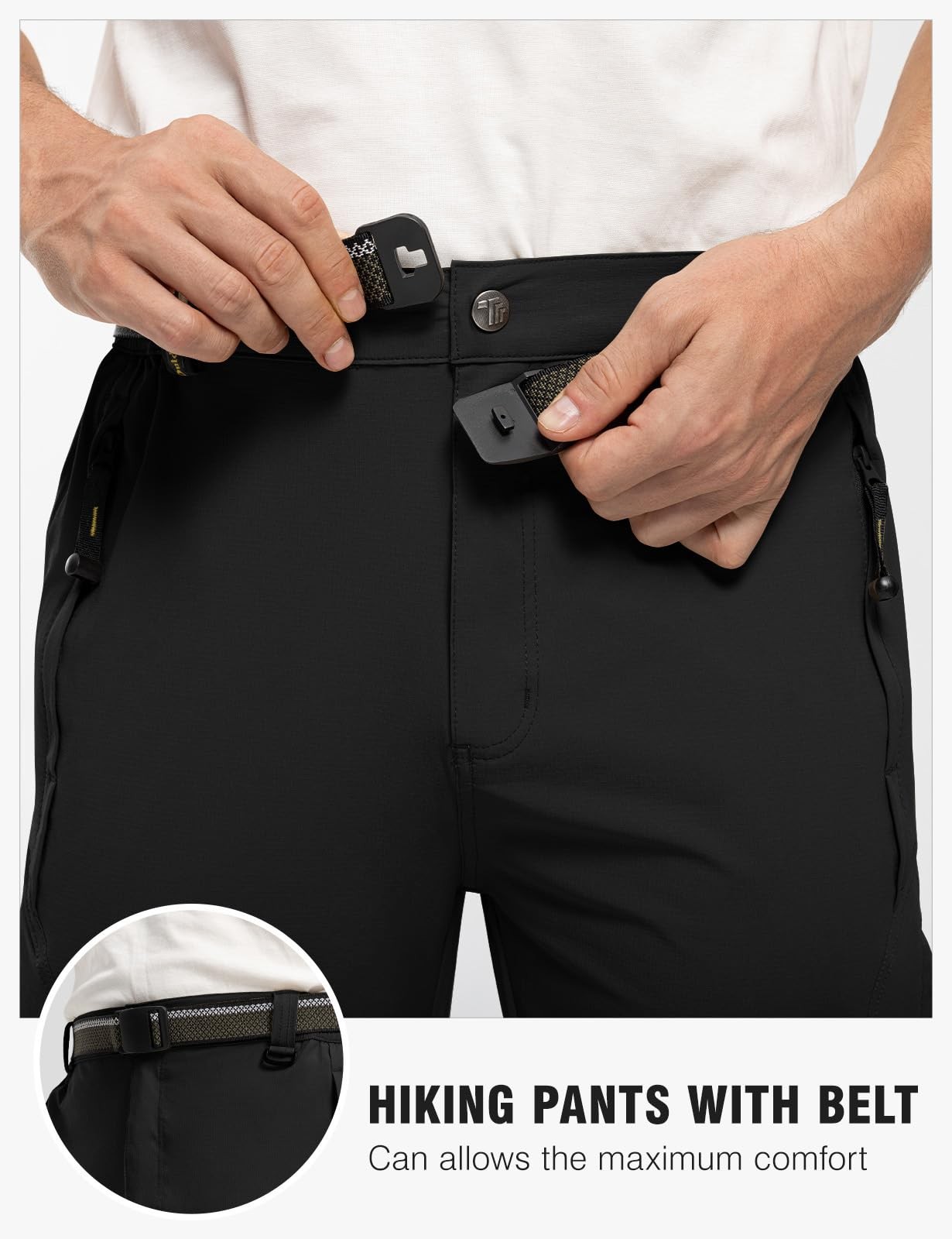 TBMPOY Men’s Hiking Pants: 5 Zips, Belt, Quick-Dry – Adventure-Ready!