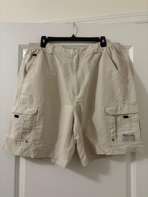 Bimini Bay Outfitters Cargo Shorts Mens 40 Beige Performance Gear Fishing Nylon