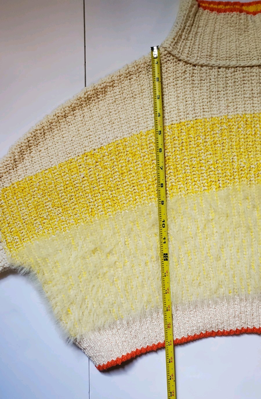 Free People Sunbright Sweater Yellow Colorful Fuzzy Sz M