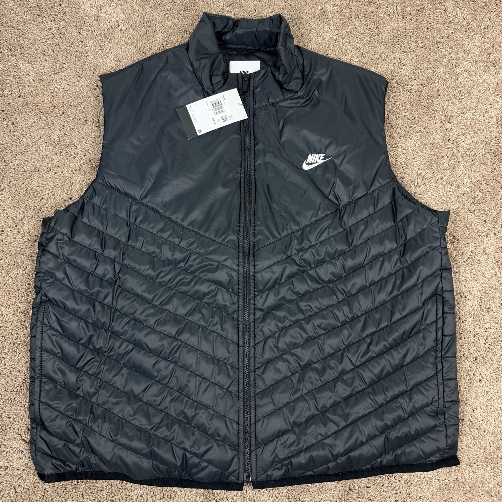 Nike Mens Therma-Fit Windrunner Full Zip Puffer Vest Size XXL -Black HQ5654-010