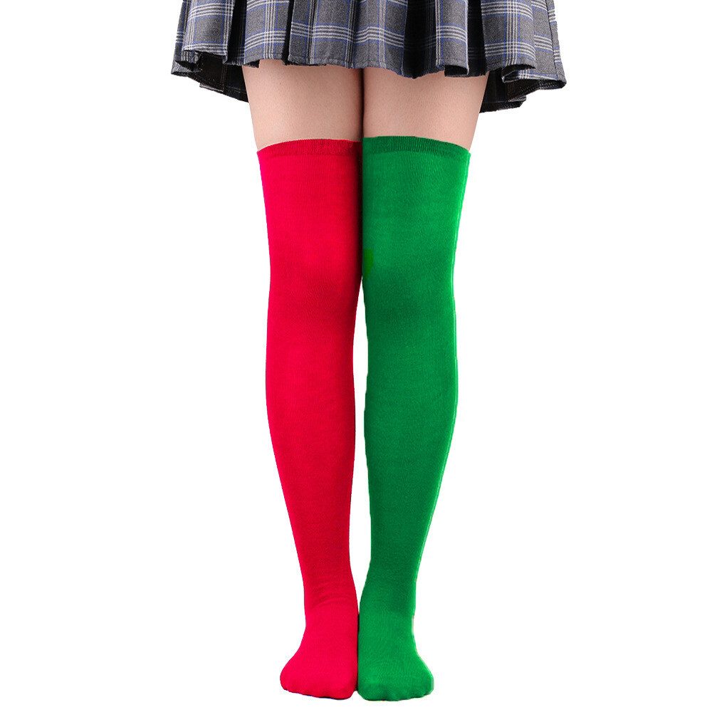 Soft Ladies Top Stay Up Extra Contrast Long Socks Thigh High Over the Knee Socks