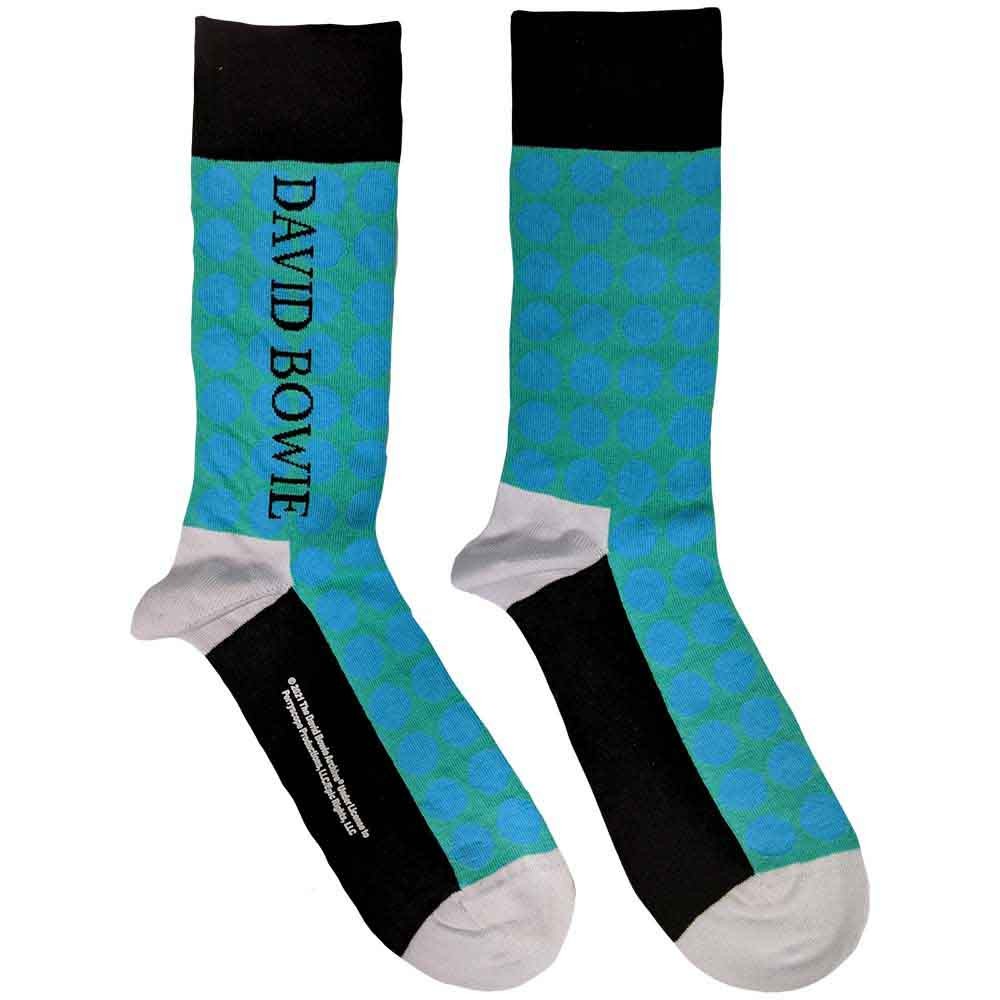 David Bowie Circles Pattern Socks Blue New