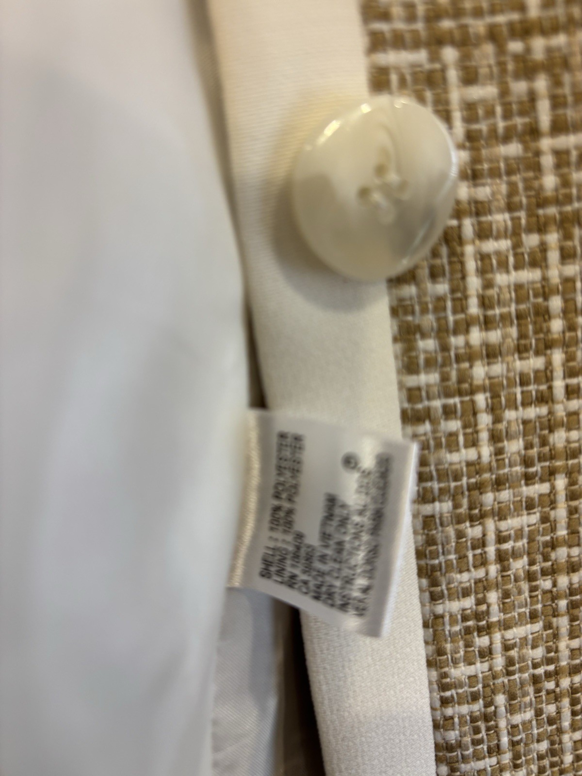 Tahari Arthur S Levine Sz 10 Pant Suit Tan Ivory Tweed Blazer 2 Pc Set Wide Leg