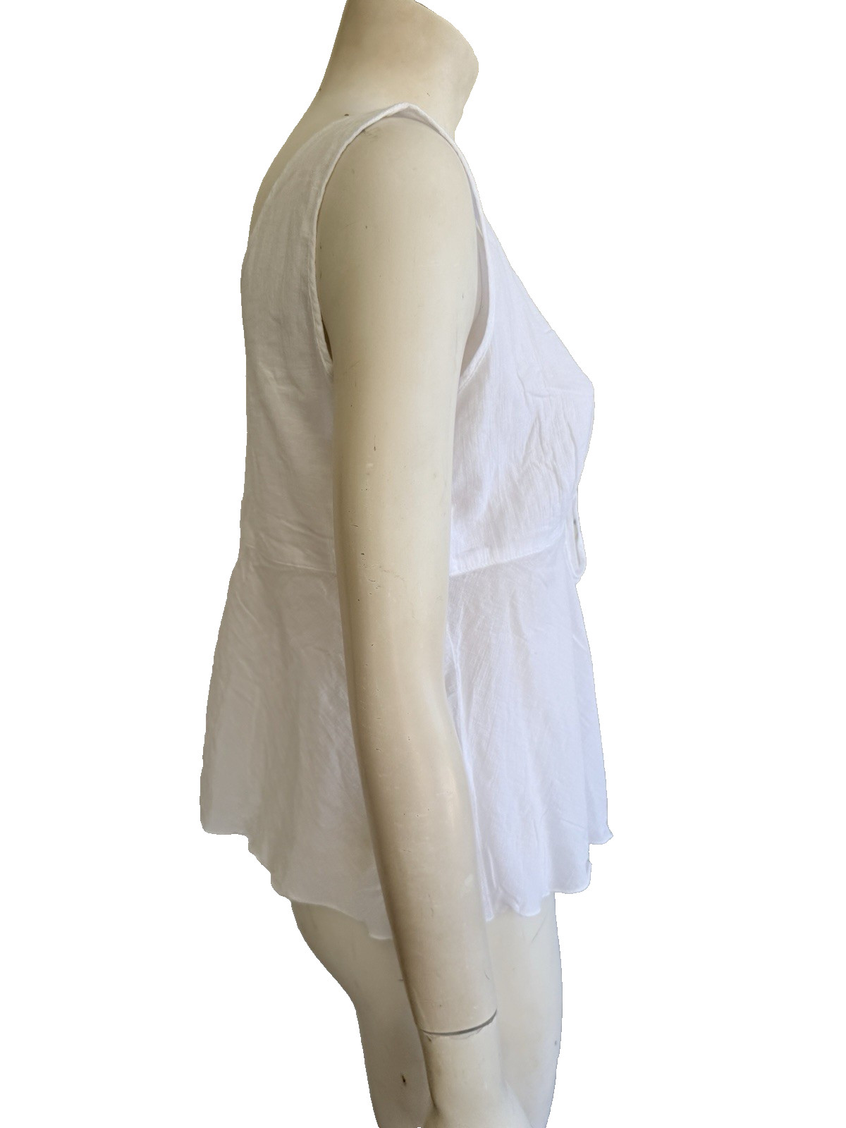 JAMS WORLD Voile Tank Top White 100% Cotton Hawaiian Aloha V-Neck NEW Size XL