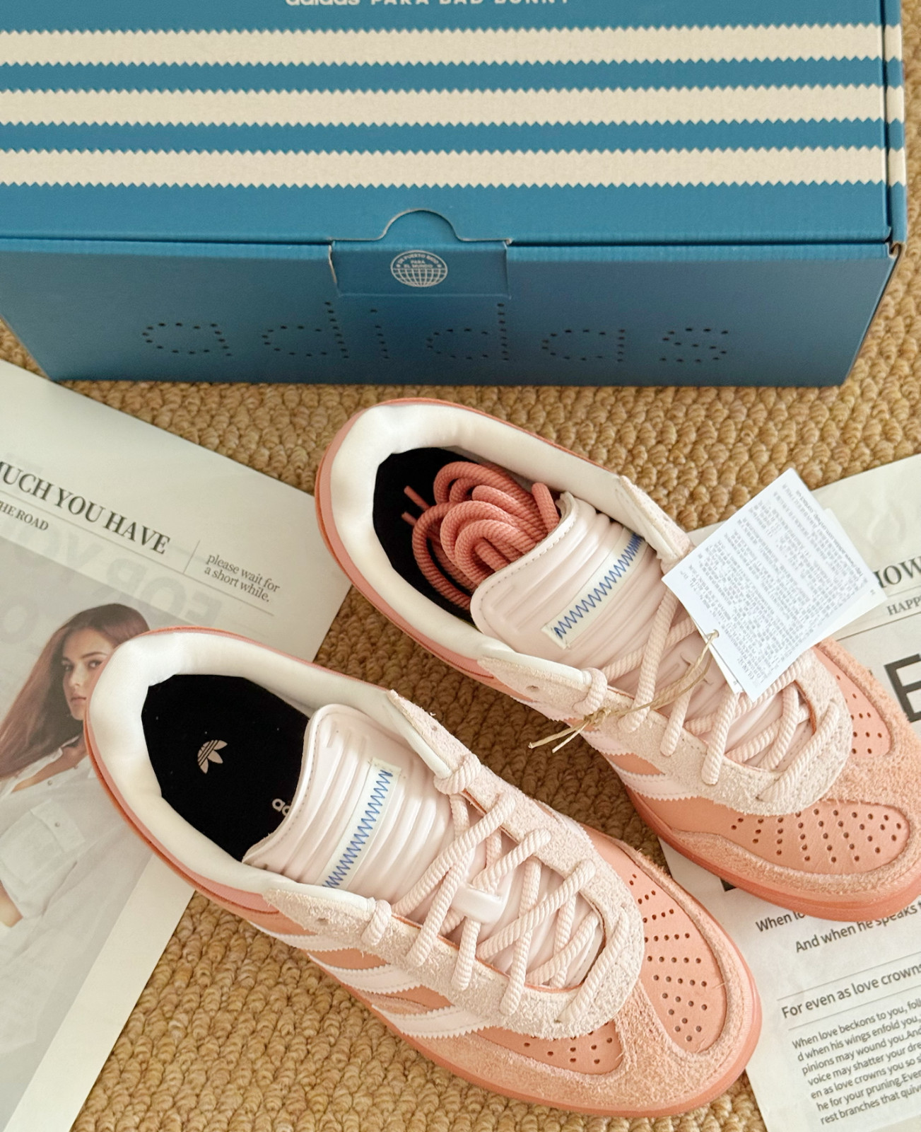 [JS5052] Adidas Mens Bad Bunny Gazelle Wonder Clay Aqua-Ash Pink Cabo Rojo *NEW*