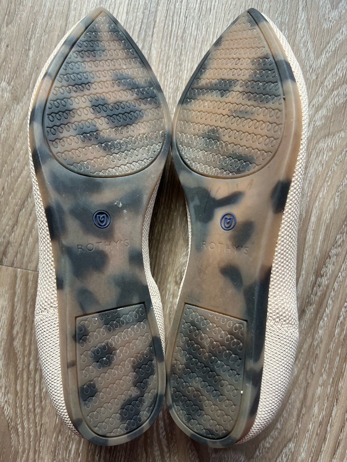 Rothy’s Women’s The Point Ballet Flat Flats Casual Natural Tan Beige sz 6.5