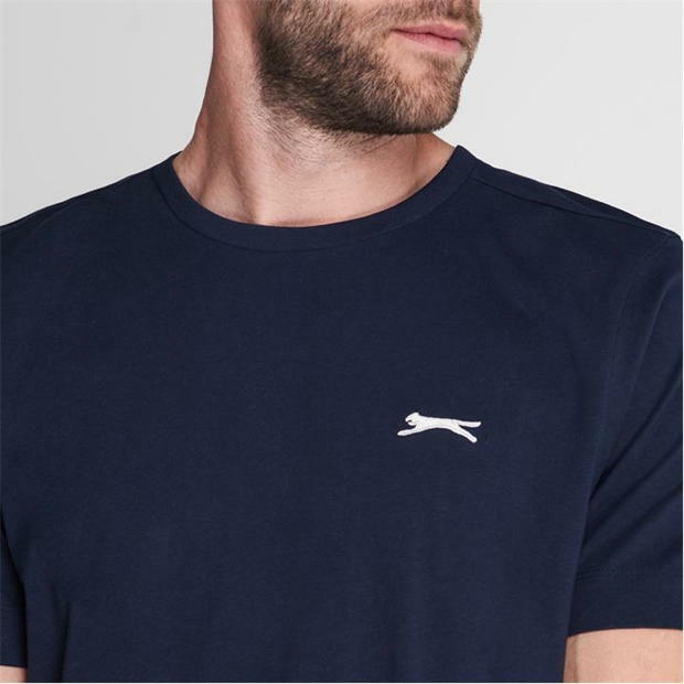 Mens Slazenger 100% Cotton Plain Crew Neck T Shirt XS S M L XL XXL 3XL 4XL BNWT