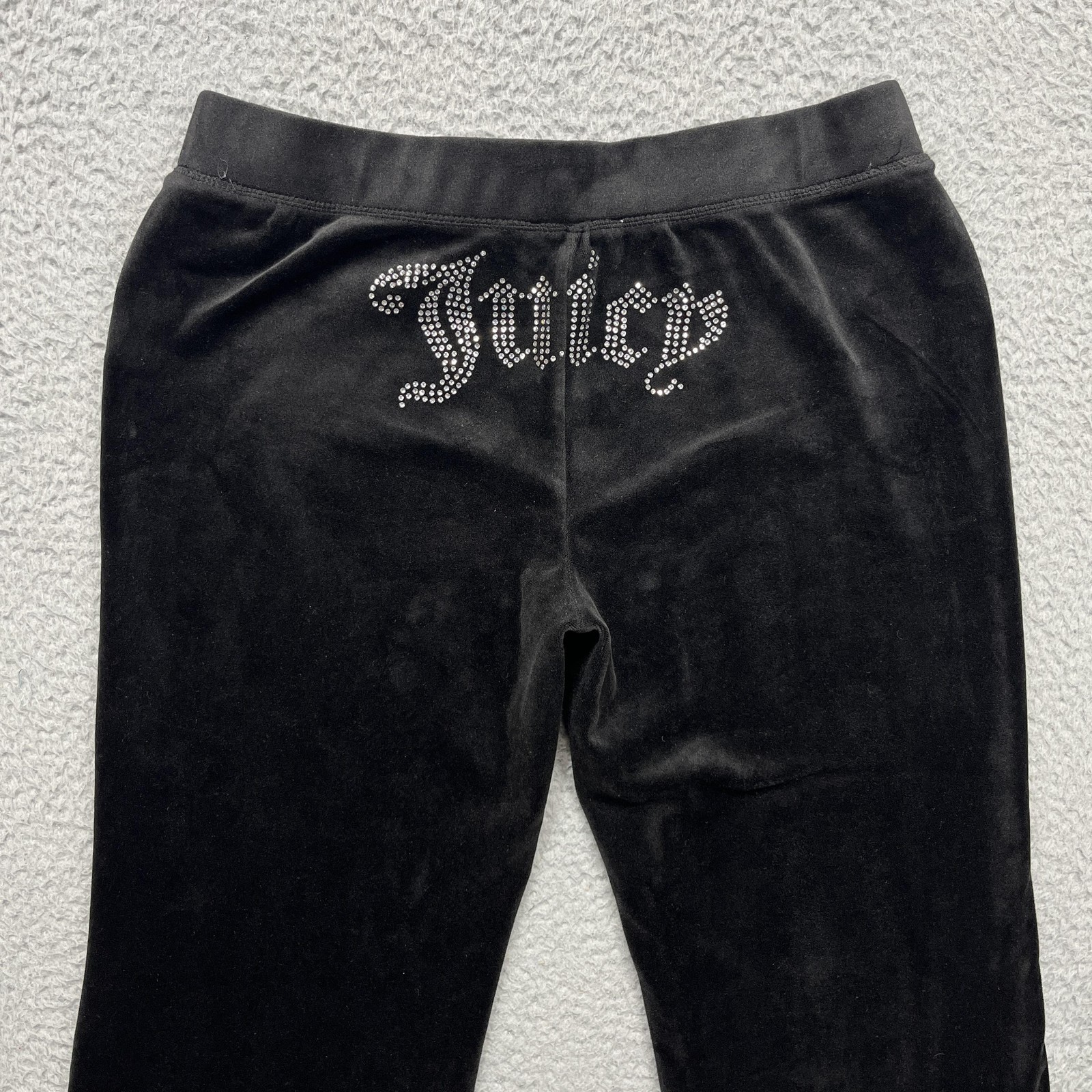 Juicy Couture Velour Sweatpants Womens Medium Black Rhinestone Juicy Logo Lounge
