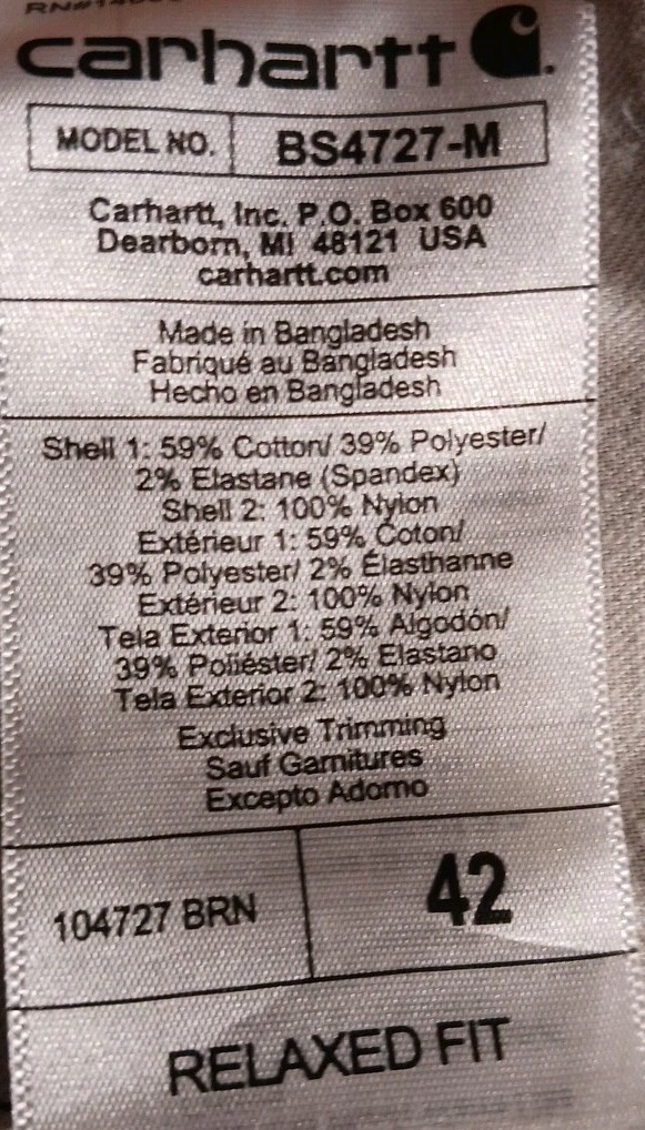 Carhartt Utility Carpenter Shorts Side Button Pocket Loop Men US 42 Orange-Brown