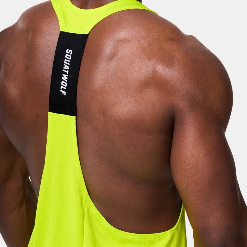 SquatWolf NEXT GEN DRYFLEX STRINGER – FLUO YELLOWATHLETIC FIT Tank XXL
