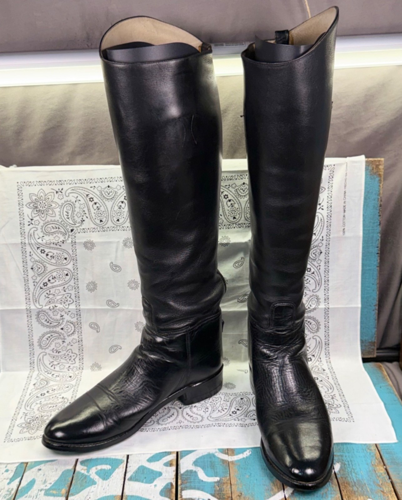 Bond Boot Co Boots Womans Sz 7.5 Black Leather Effingham 100L Riding Equestrian