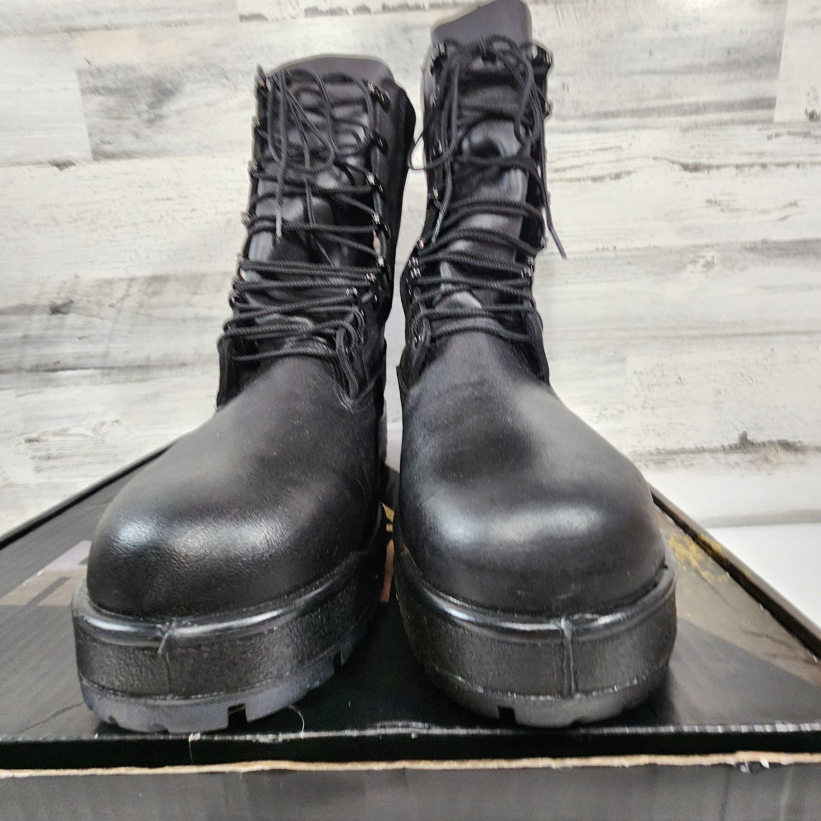 Rocky Navy Inspired 9″ Steel Toe Boot Size Wide Men’s Style #808 Military