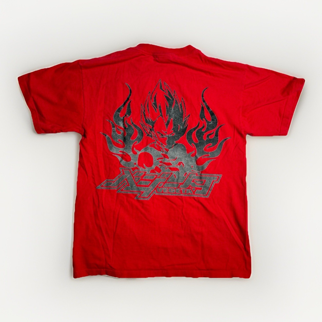 Vintage Dragon Ball Z Vegeta Anime T-Shirt Red Double Sided Graphic Size M Y2K